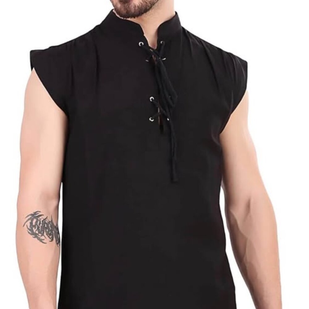 Men's Coplay Sleeveless Shirt-Black-Large-ThePirateDressing